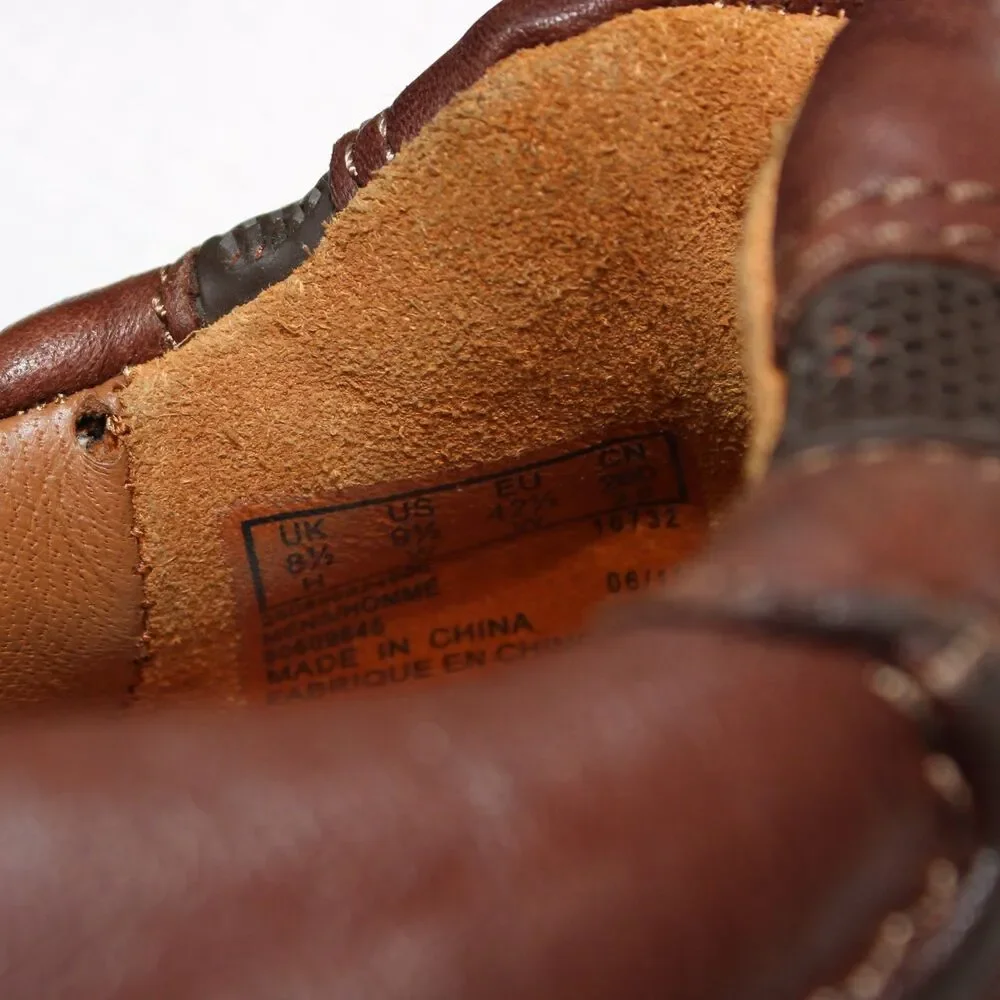 Clarks Unstructured Men's 9.5W Brown Leather Slip On Loafers